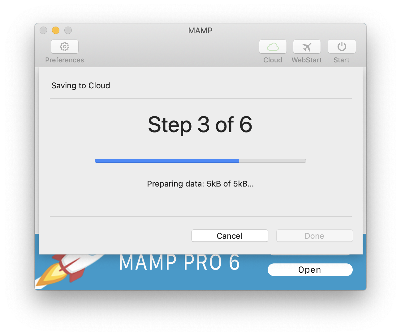 MAMP - Cloud - Save to Cloud