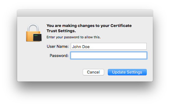 MAMP PRO - The SSL environment needs to be set-up! - Enter password