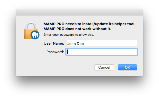 MAMP - helper tool