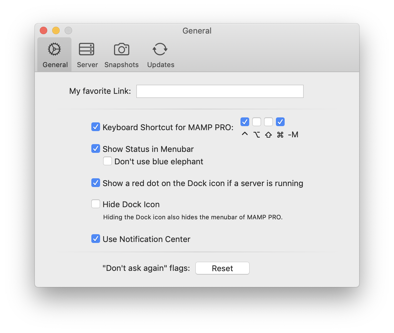 MAMP PRO - Preferences - General