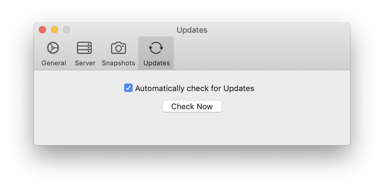 MAMP PRO - Preferences - Updates