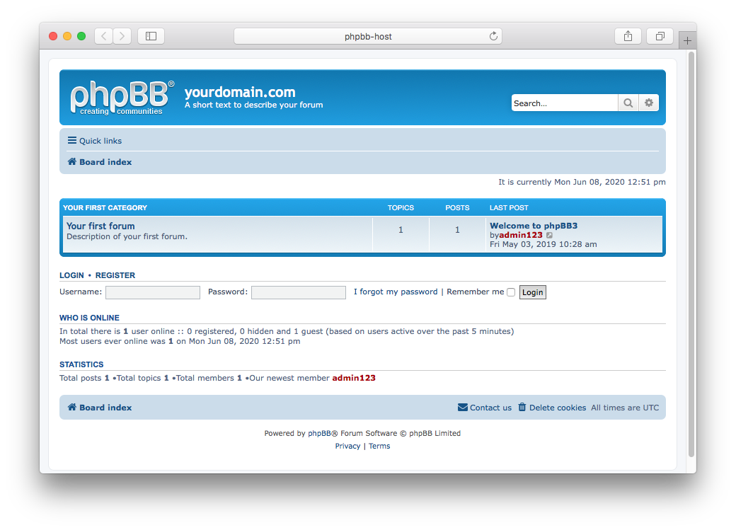 MAMP PRO - Extra - phpBB - Done