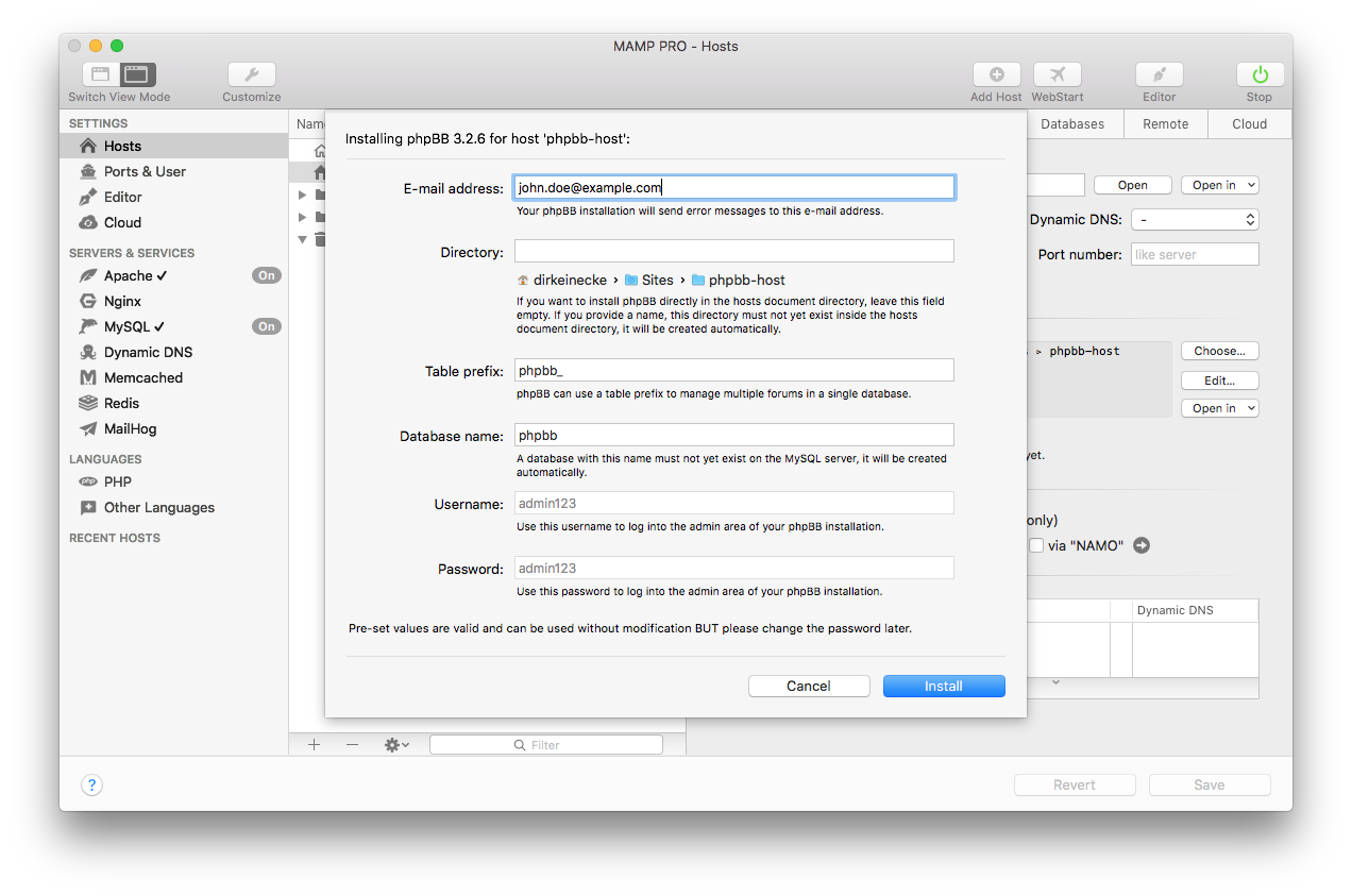 MAMP PRO - Extra - phpBB