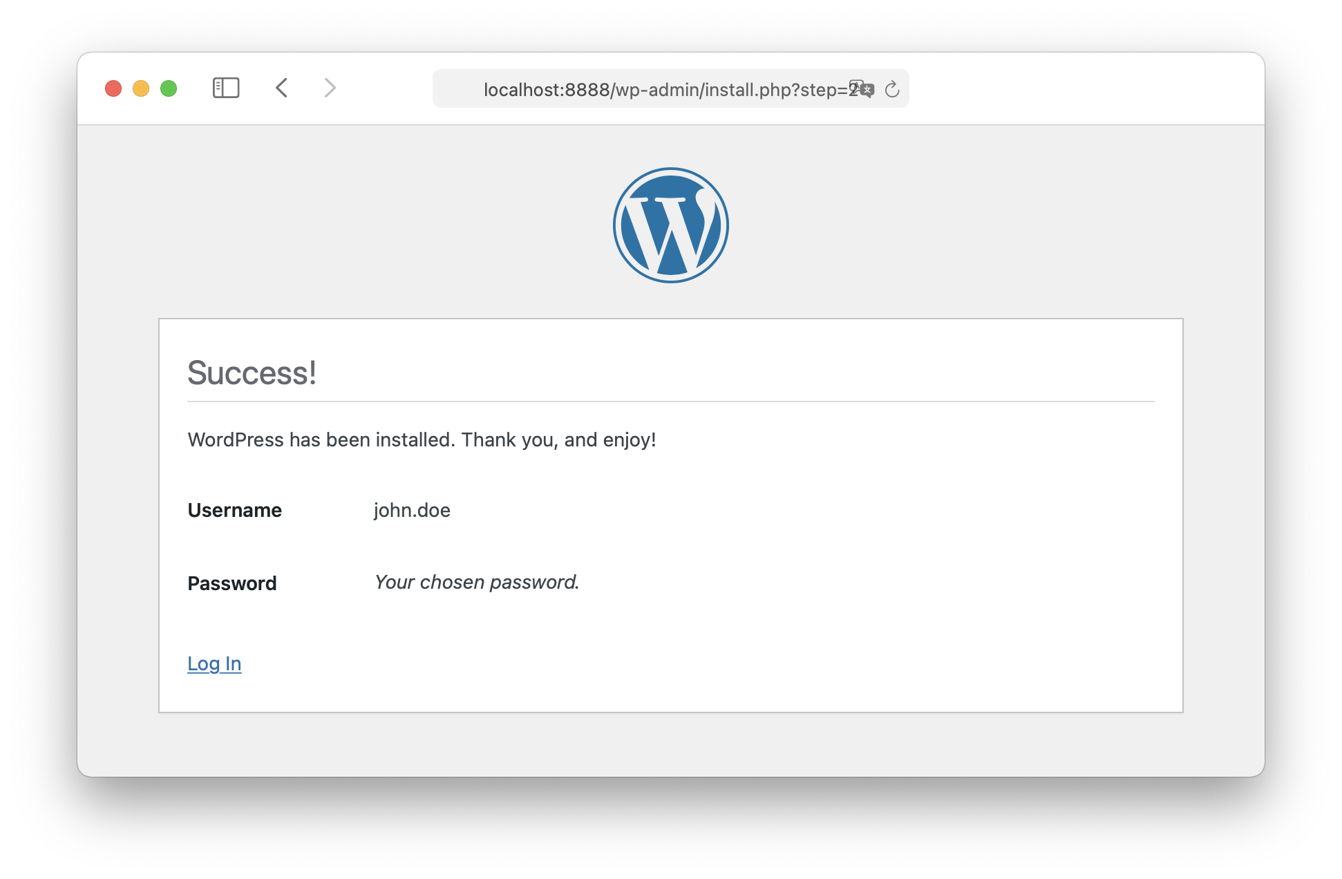 MAMP - WordPress installation