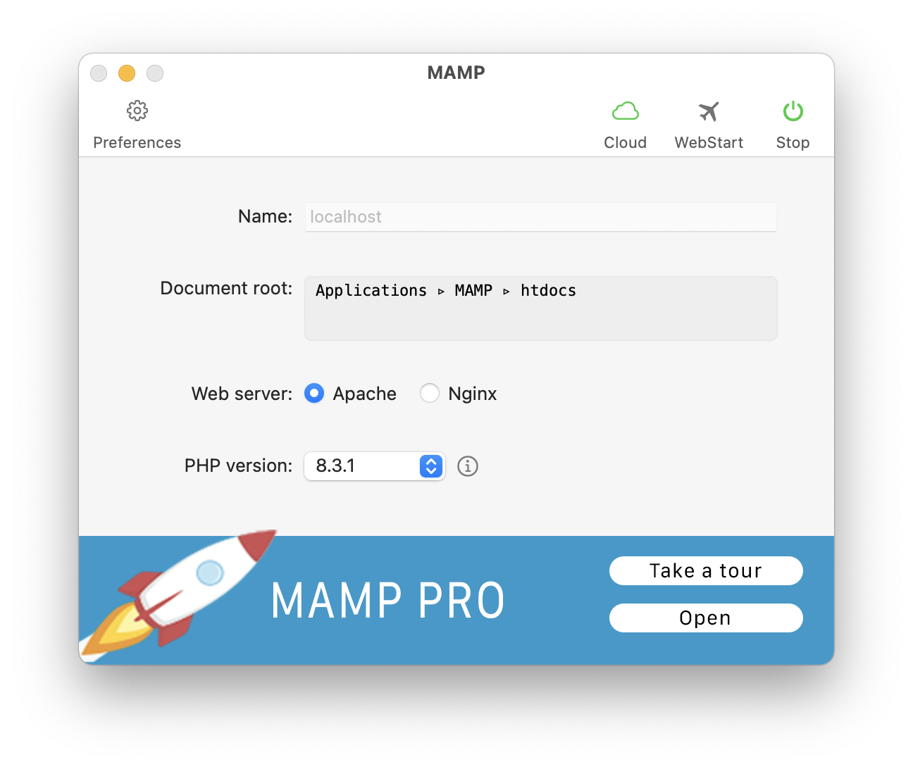 MAMP Interface