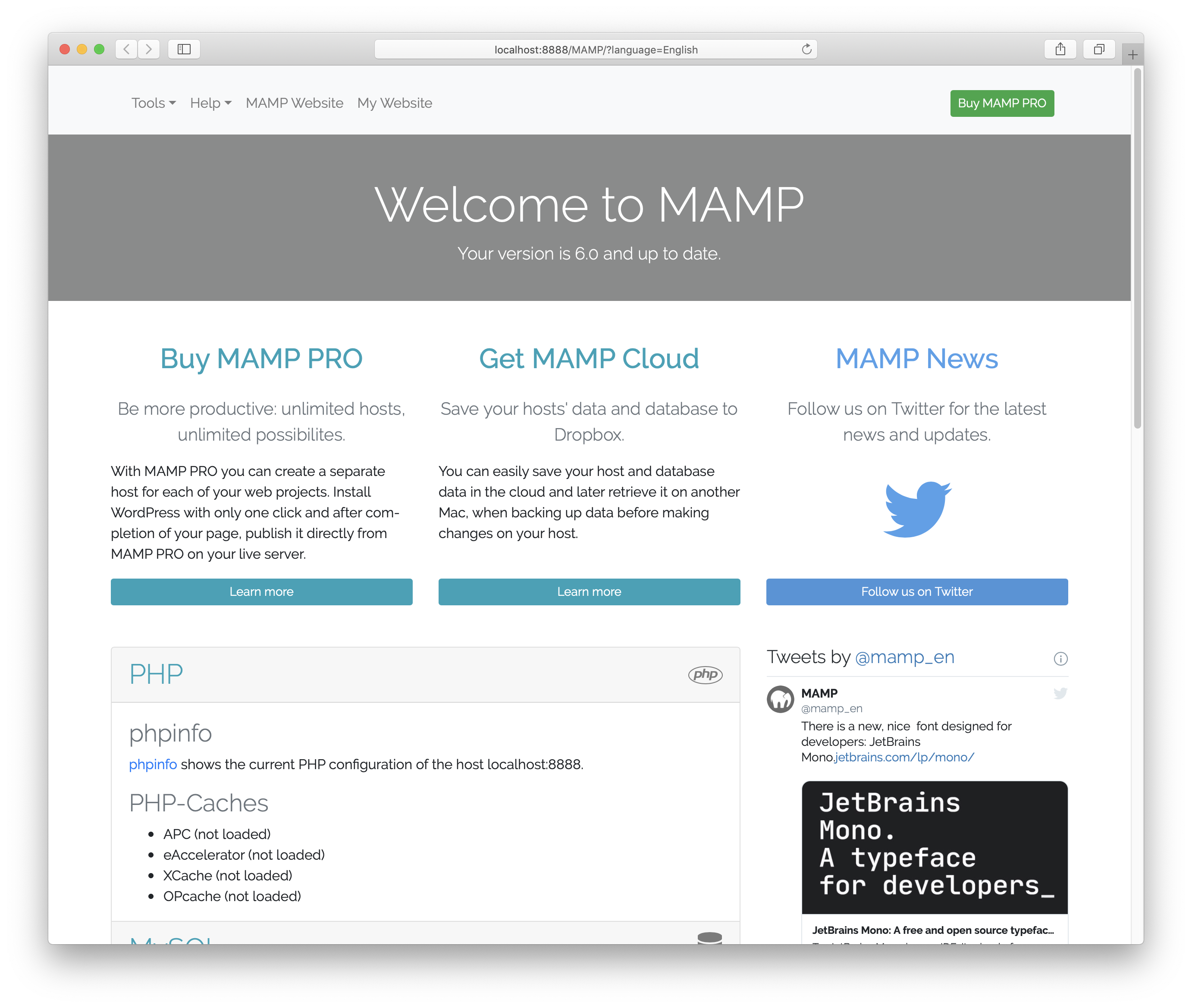 MAMP - WebStart