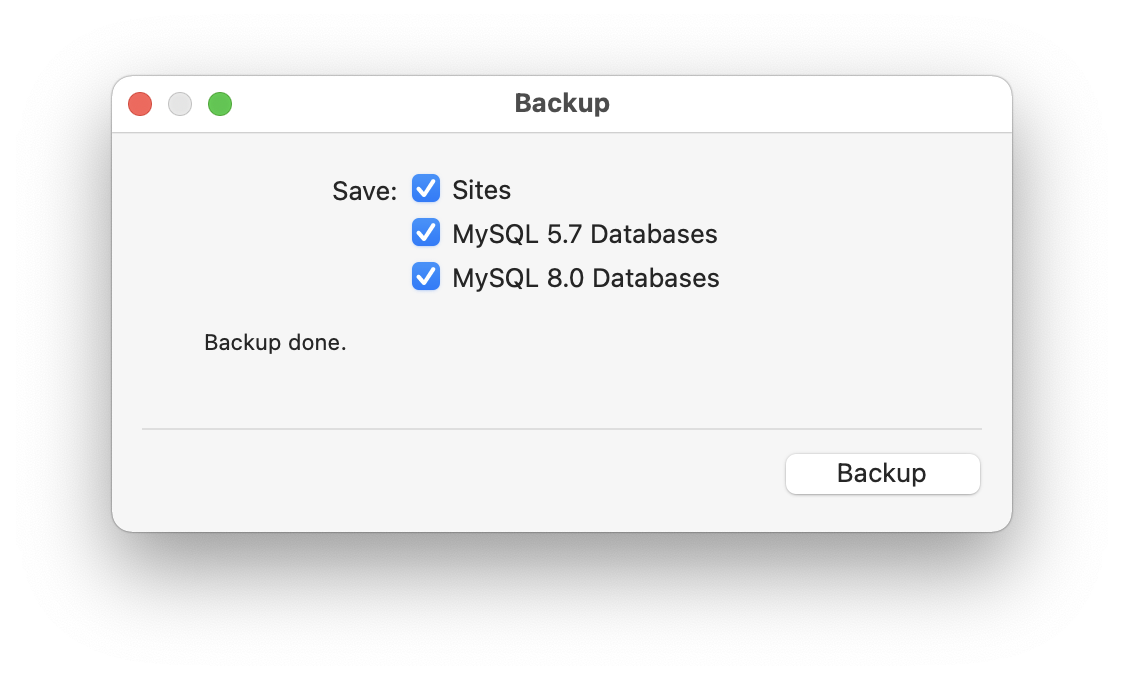 MAMP PRO - Create Backup - Step 3